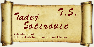 Tadej Sotirović vizit kartica